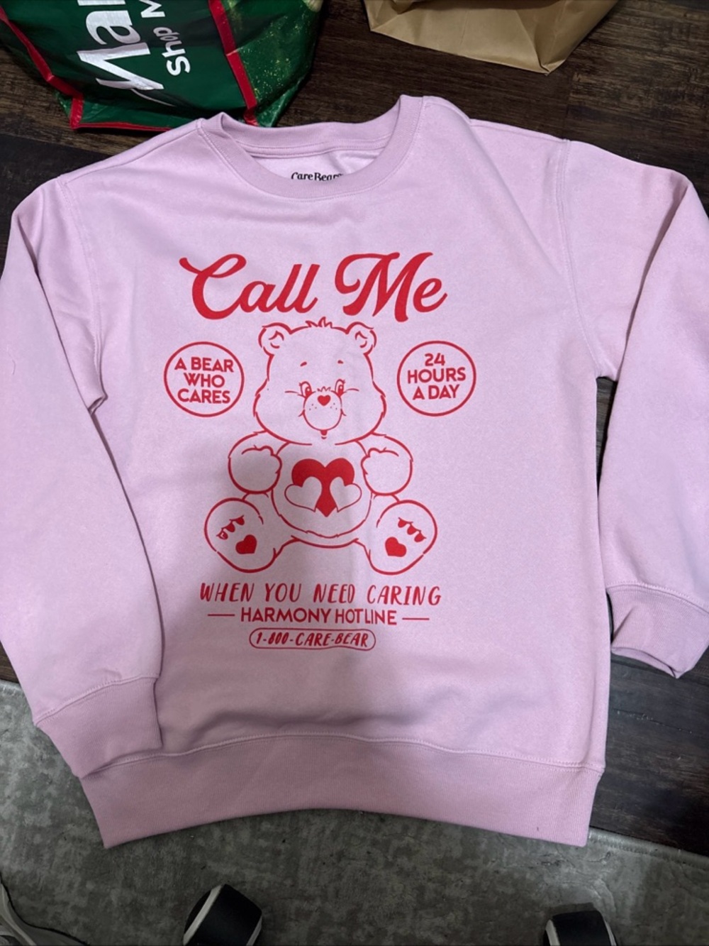 Care Bears Light Pink Tee with Red Print